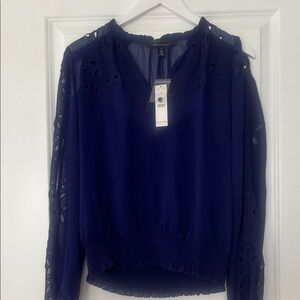 White House Black Market Deep Blue Blouse